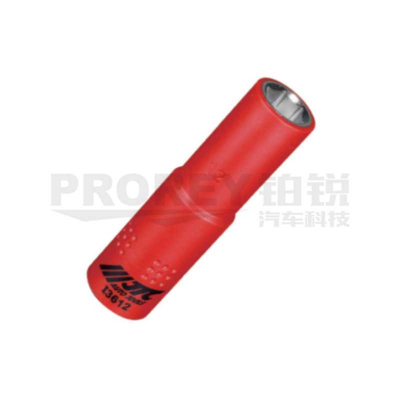 JTC JTCI3612 3/8英寸系列浸塑型绝缘公制长套筒12MM